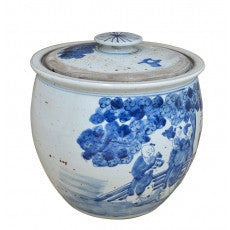 Blue and White Urn with Lid